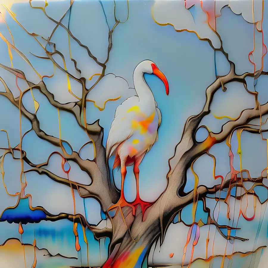 white bird in a tree