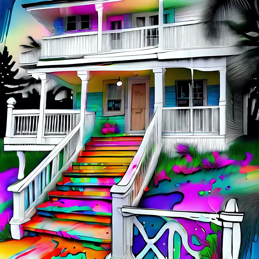 A home being painted with new staircase installed by L&C