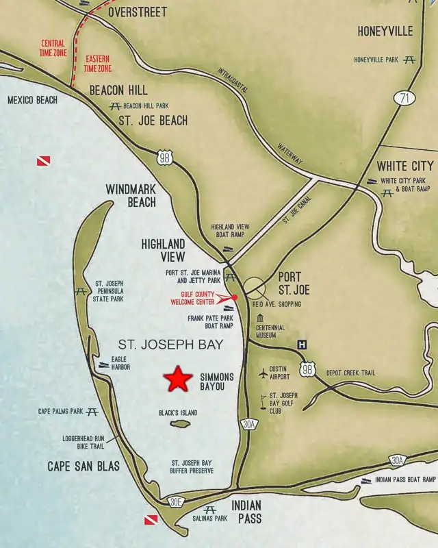 Location map for Simmons Bayou