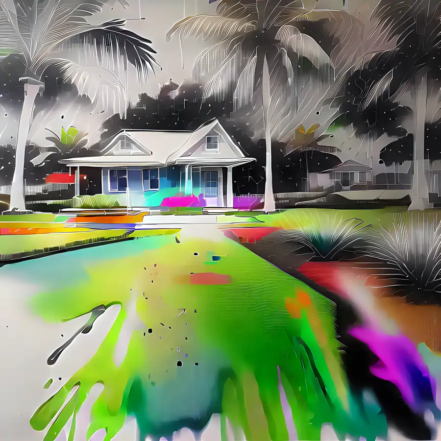 the well maintained yard